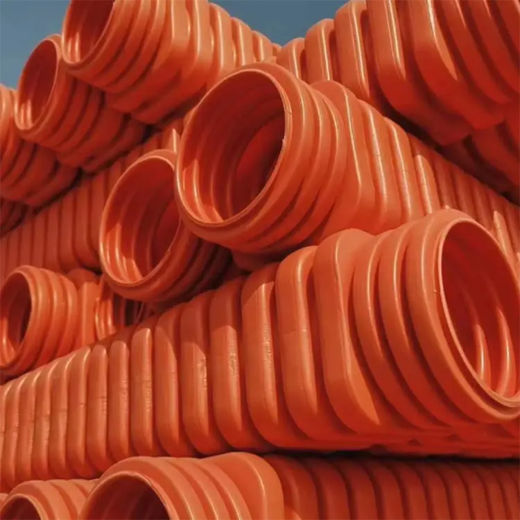 MPP tubo retangular de parede única de corrugada